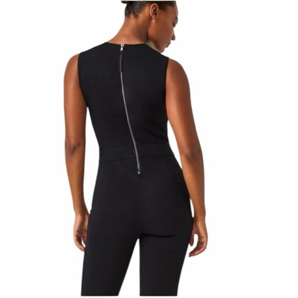 SPANX Perfect Black Zip Back Sleeveless Jumpuit - Picture 5 of 9